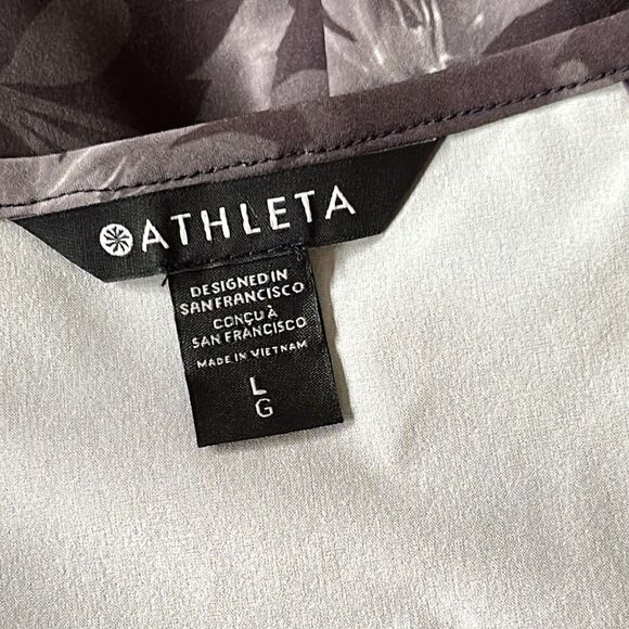 NWOT Athleta Refined Zephyr Tank Top Womens Gray Abstract Floral - Picture 10 of 11